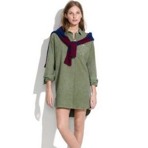 Madewell Utility Shirt Dress (Green)